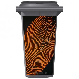 Orange Finger Print Wheelie Bin Sticker Panel